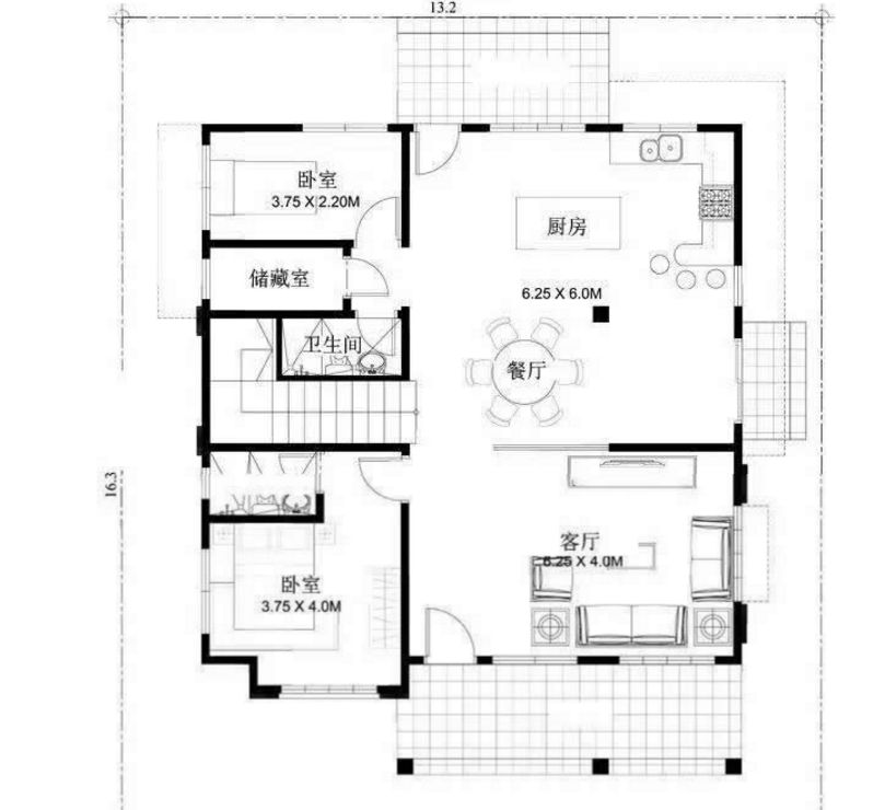 新鄉下最佳2層自建房別墅戶型 地基13米X16米(圖3)