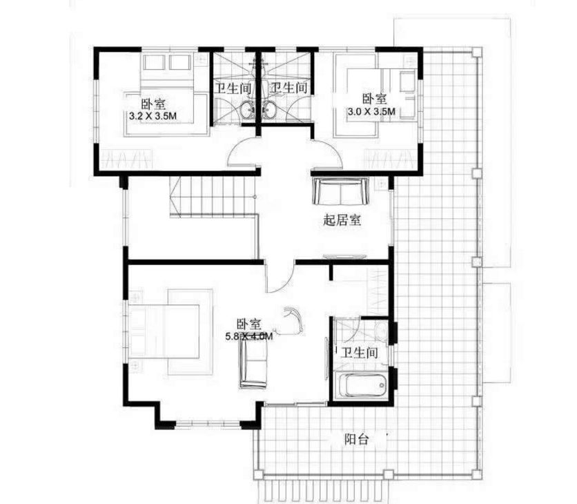 新鄉下最佳2層自建房別墅戶型 地基13米X16米(圖4)