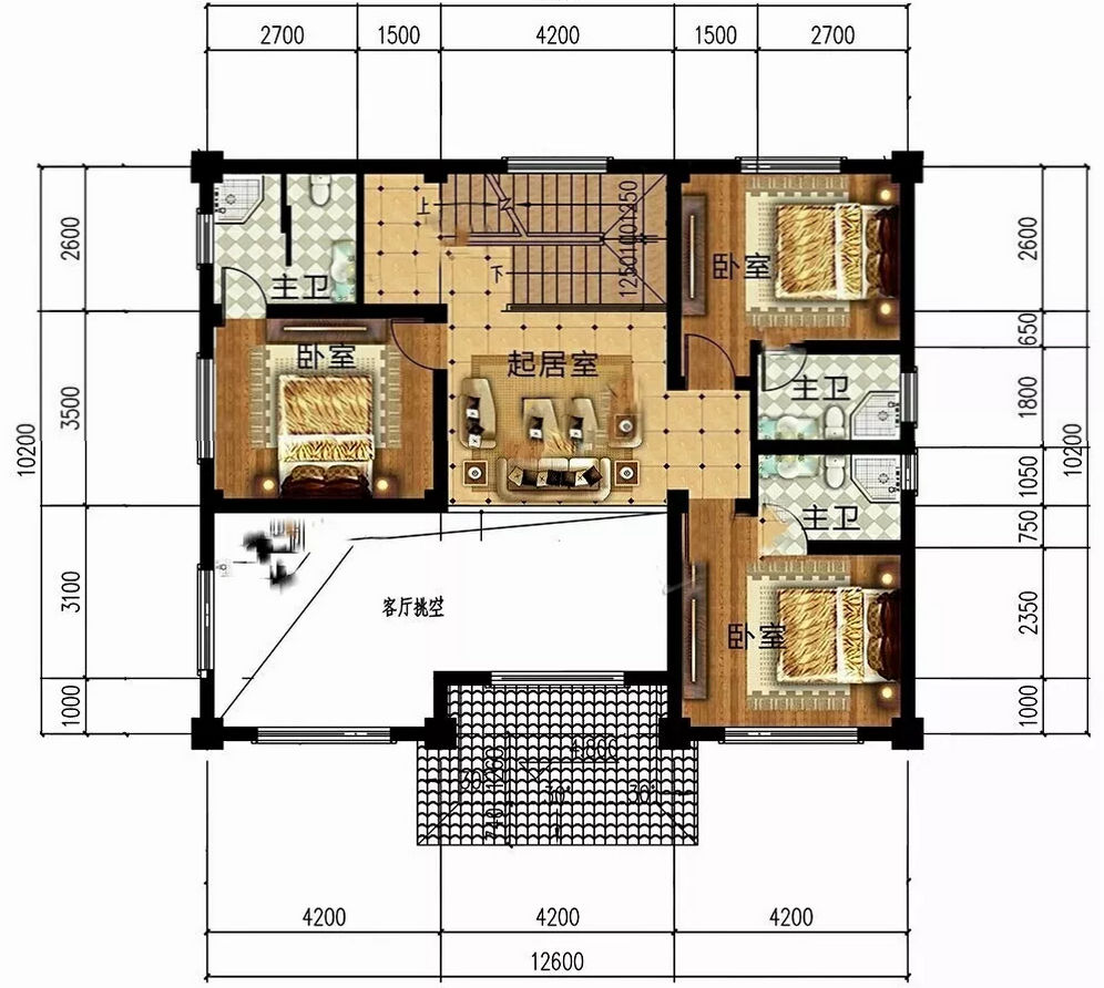 130平的新中式別墅,帶挑空客廳,布局真的很贊(圖3) 130平的新中式別墅,帶挑空客廳,布局真的很贊(圖3)