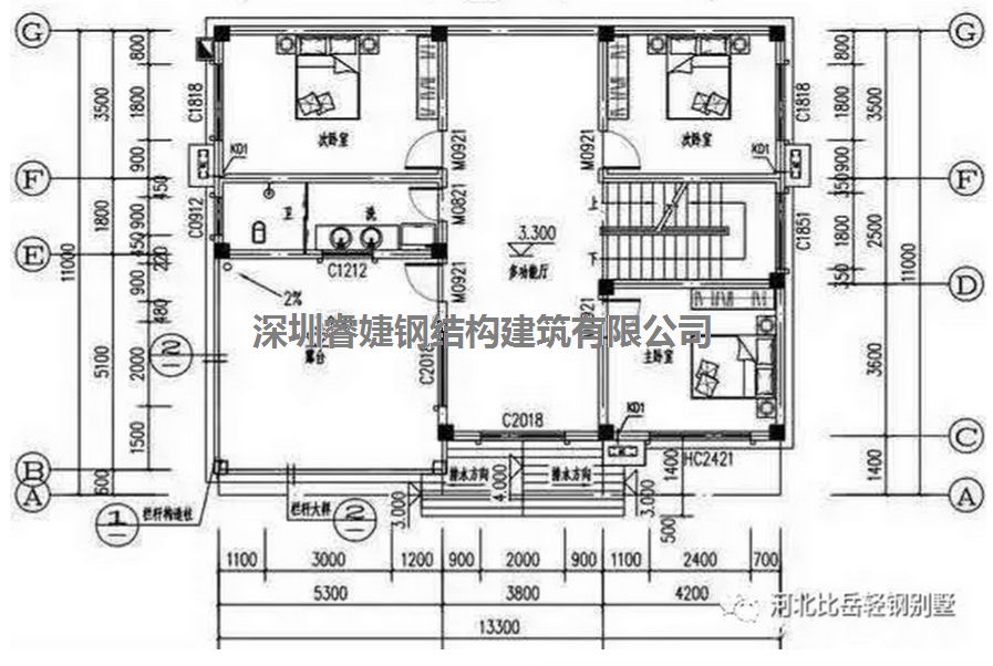 農(nóng)村自建別墅兩層13.3米X11米,帶平面設(shè)計圖,拿走不謝(圖3) 農(nóng)村自建別墅兩層13.3米X11米,帶平面設(shè)計圖,拿走不謝(圖3)