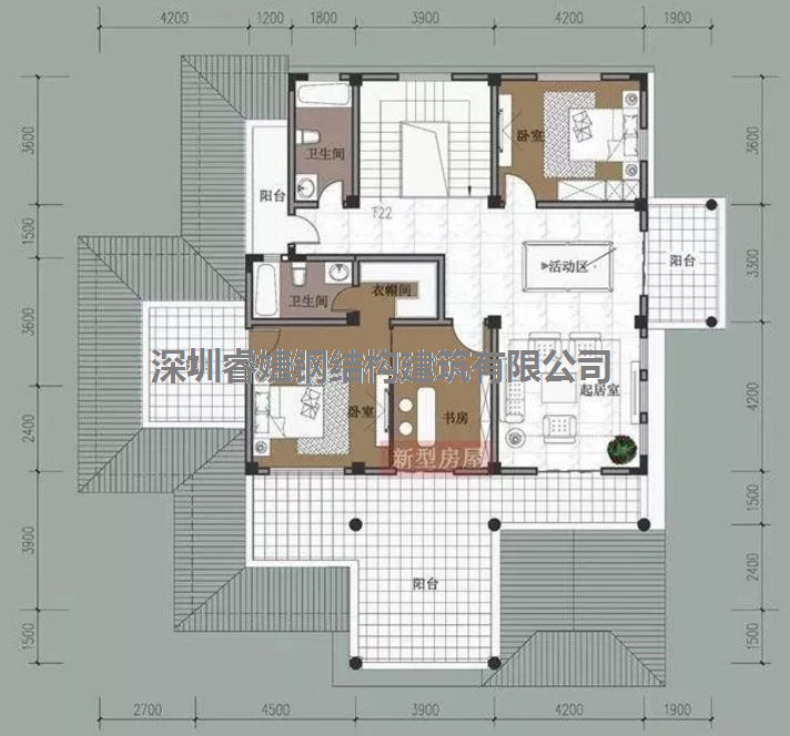 五套鄉(xiāng)間別墅小戶型，2層5臥室?guī)к噹欤壗?jīng)濟實惠（帶設(shè)計圖）(圖6)