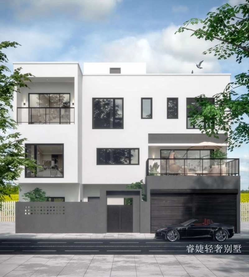 現(xiàn)代別墅占地145平設(shè)計圖紙帶兩種效果圖還有電梯(圖4)