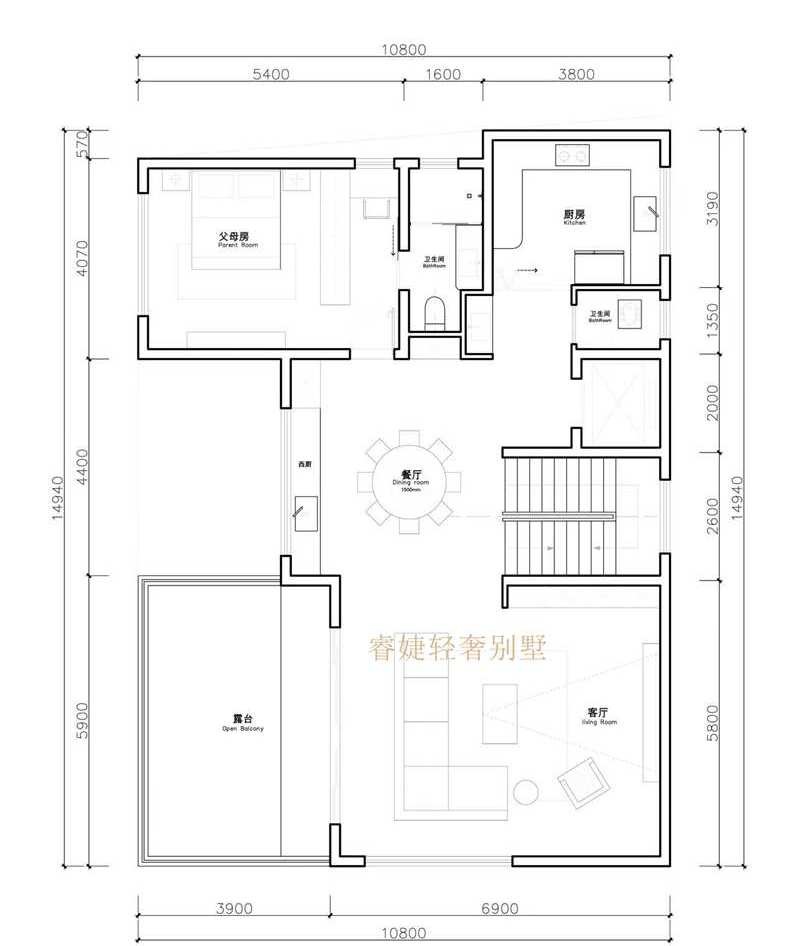 現(xiàn)代別墅占地145平設(shè)計圖紙帶兩種效果圖還有電梯(圖6)